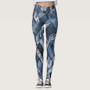 Mörk Sprickade denim-lappverk och bromsar Leggings