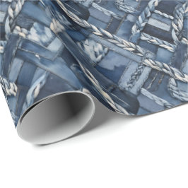 Mörk Sprickade denim-lappverk och bromsar Presentpapper