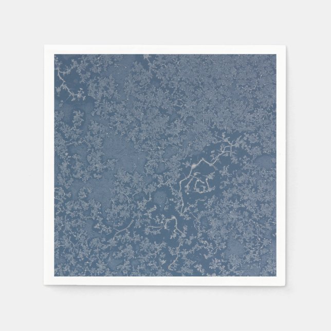Mörk Steel Blue Isig Crystals Pappersservett (Framsidan)