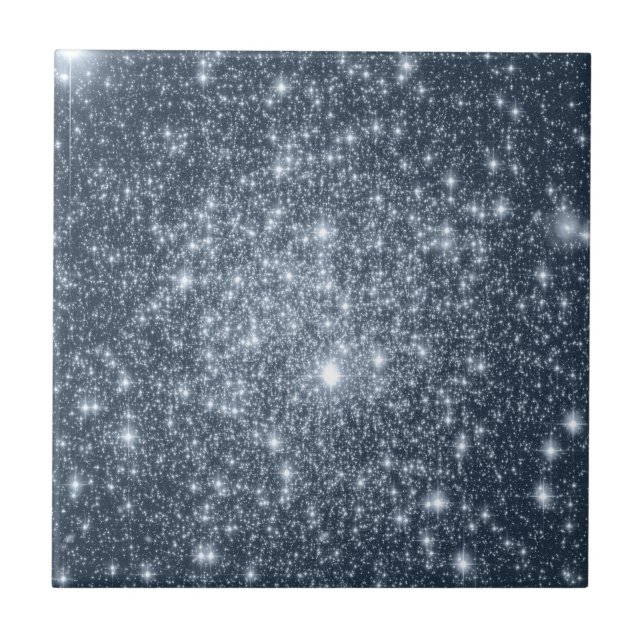 Mörk Steel Blue Stars Kakelplatta (Framsidan)