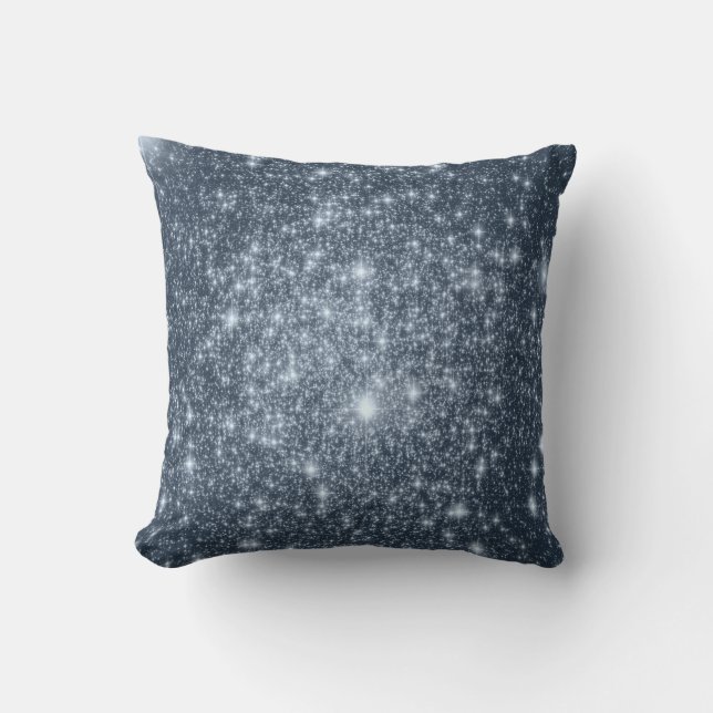 Mörk Steel Blue Stars Pillow Kudde (Framsida)