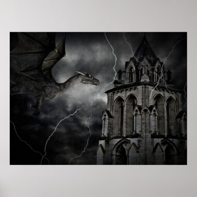 Mörk stormning nattavtryck poster (Framsidan)
