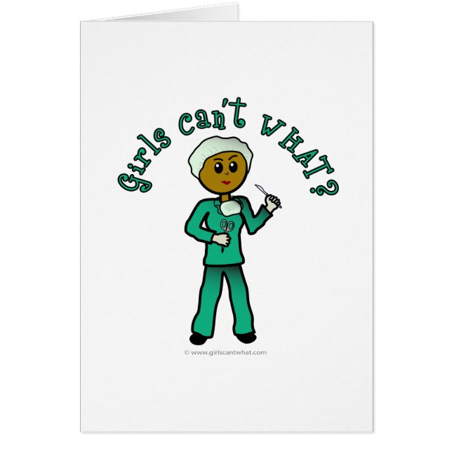 Mörk Surgeon Girl Hälsningskort (Framsidan)