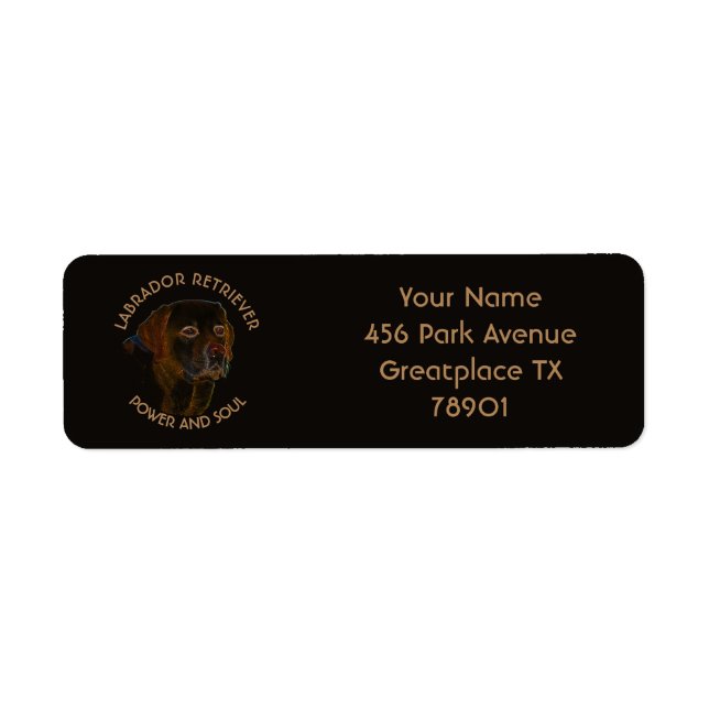 Mörk Surreal Labrador Retriever Design Returadress Etikett (Framsidan)