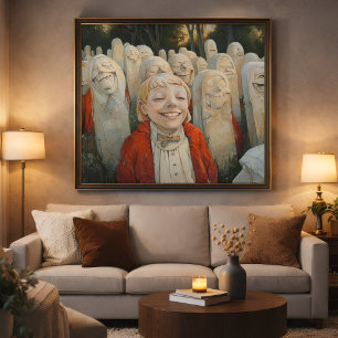 Mörk Surrealistisk Gotisk Konst - Leende Statyer A Poster