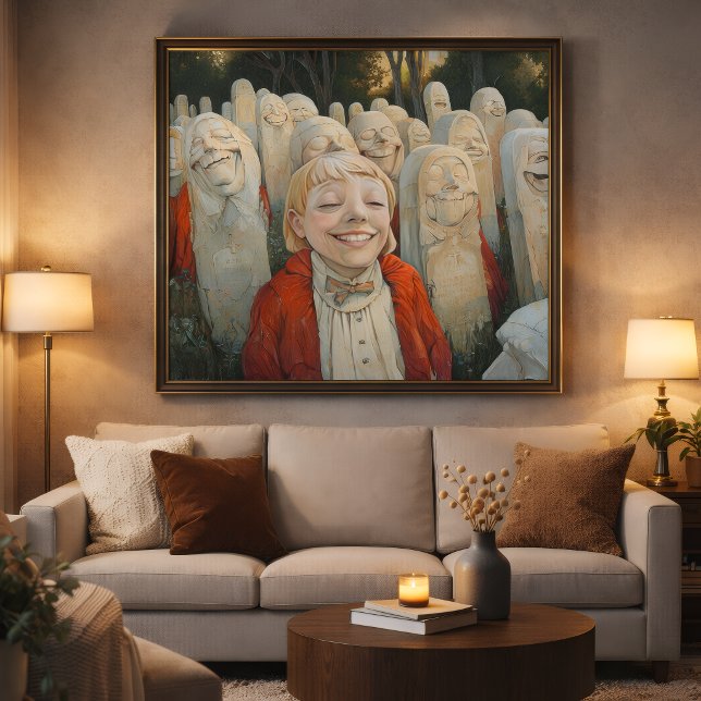 Mörk Surrealistisk Gotisk Konst - Leende Statyer A Poster (Skapare uppladdad)