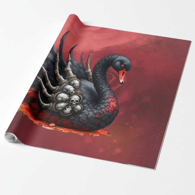Mörk Svan av Ben – Gotisk Elegans Presentpapper (Utrullad)