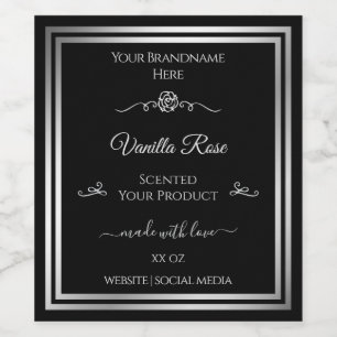 Mörk Svart Produktetikett Silver Ram Vintage Ros Vinflaska Etikett