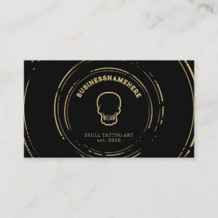 Mörk Svart Skalle Tatuering Piercing Studio QR-kod Visitkort