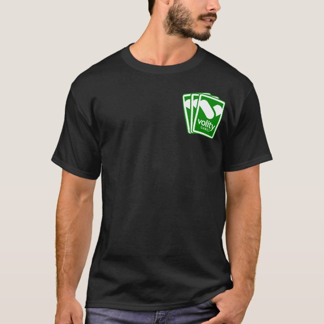 Mörk T för emblem för Volity lekfläkt Tee Shirt (Framsida)