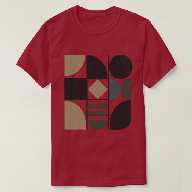 Mörk T-shirt med blandade former (Design framsida)