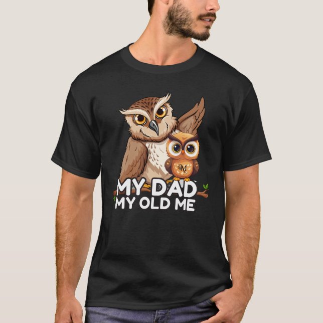 Mörk T-Shirt : Min gamla mig Pappa (Framsida)