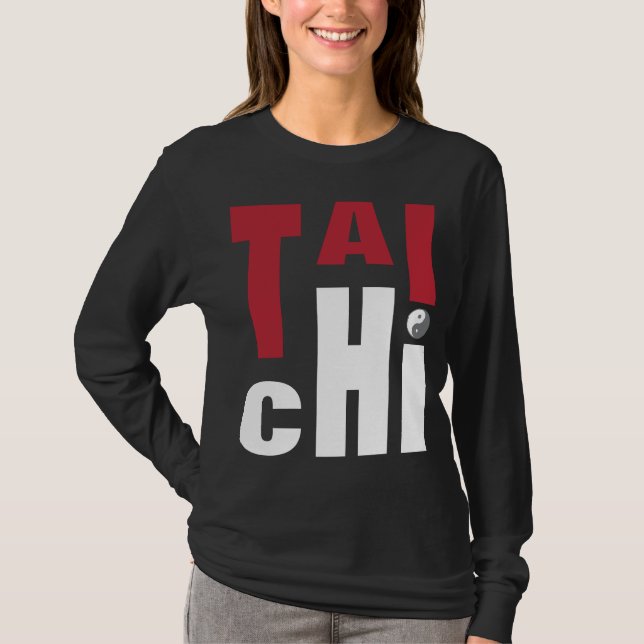 Mörk T skjorta för Tai-Chi Tröja (Framsida)