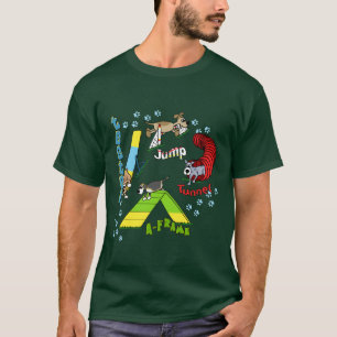 Mörk T skjorta för tecknad hundAgilitybarn T-shirt