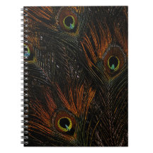 Mörk Tangerine Peacock Feathers
