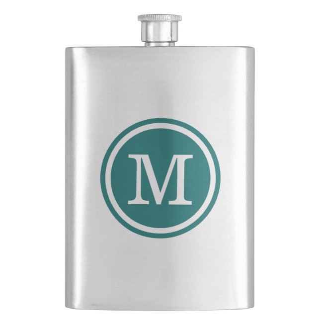 Mörk Teal Anpassningsbar Personlig Monogram Fickplunta (Framsidan)