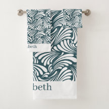 Mörk Teal Art nouveau
