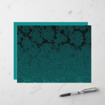 Mörk Teal Elegant Sukkulent Mönster Decoupage