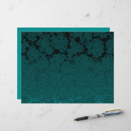 Mörk Teal Elegant Sukkulent Mönster Decoupage