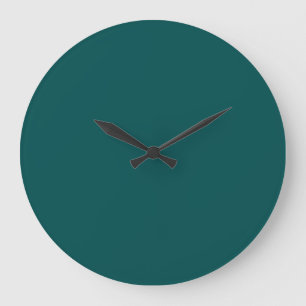 Mörk Teal (fast färg) Stor Klocka