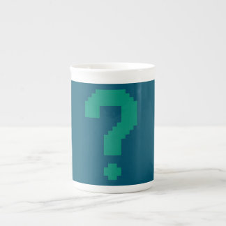 Mörk Teal Frågetecken Mugg Benporslin Mugg