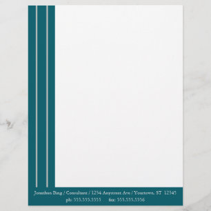 Mörk Teal Gräns med Silver Rand Brevhuvud