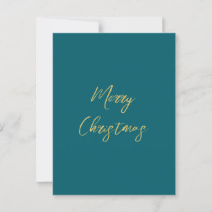 Mörk Teal & Guld Färg God jul Vykort