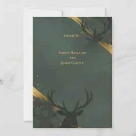 Mörk Teal Guld Personlig Skotsk Highland Bröllop Inbjudningar