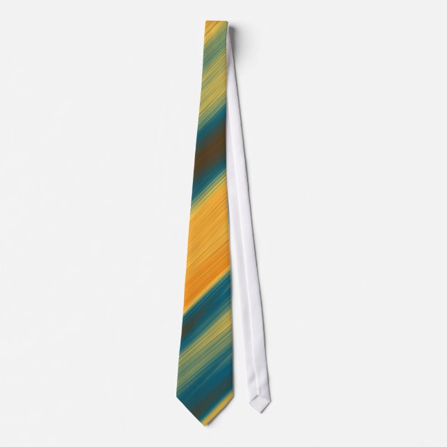 Mörk Teal Gult Orange Abstrakt Rand Slips (Framsida)