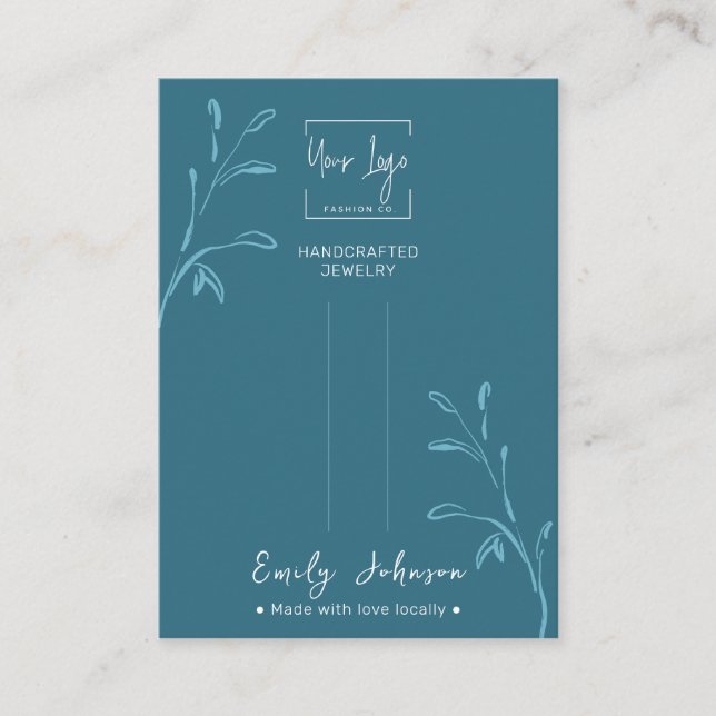 Mörk Teal Löv QR Visning Hairclip (Framsida)