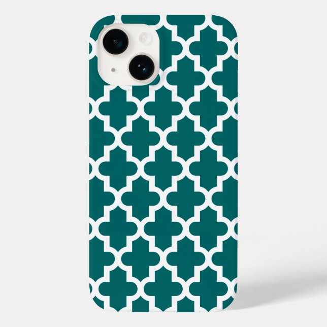 Mörk Teal Modern Moroccan Mönster (Baksida)
