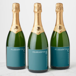 Mörk Teal Modern Typografi Bröllop