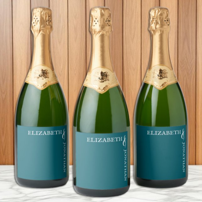 Mörk Teal Modern Typografi Bröllop (Skapare uppladdad)