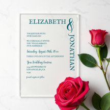 Mörk Teal Modern Typography Bröllop