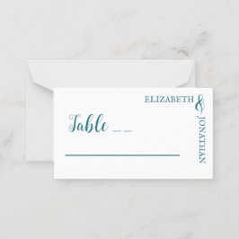 Mörk Teal Modern Typography Bröllop Placeringskort