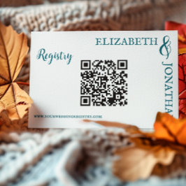 Mörk Teal Modern Typography Bröllop Tilläggskort