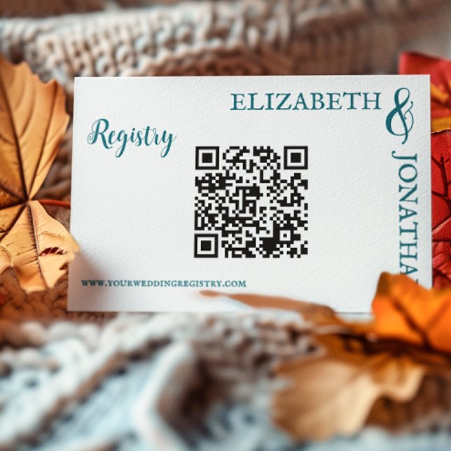 Mörk Teal Modern Typography Bröllop Tilläggskort (Skapare uppladdad)