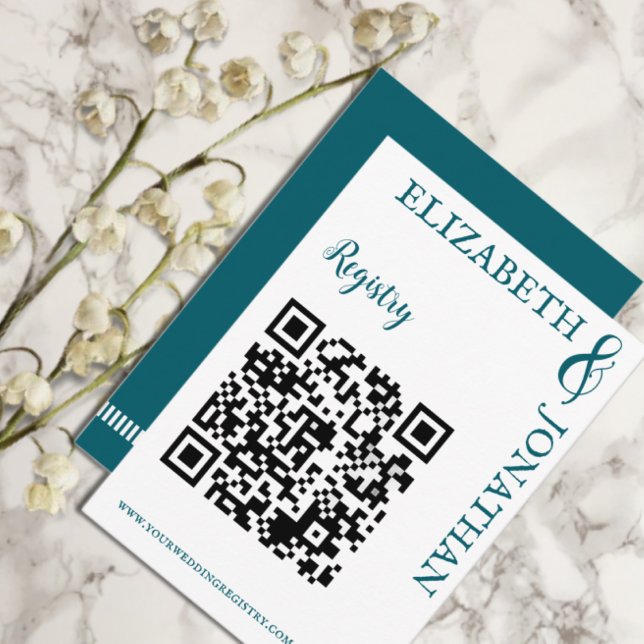 Mörk Teal Modern Typography Bröllop Tilläggskort (Skapare uppladdad)