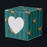 Mörk Teal och Guld Royal Krona Mönster Presentaskar<br><div class="desc">Vintage krona och rand är en favoritbox i accenter från teal och guld.</div>