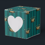 Mörk Teal och Guld Royal Krona Mönster Presentaskar<br><div class="desc">Vintage krona och rand är en favoritbox i accenter från teal och guld.</div>