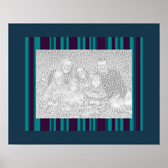 Mörk teal och lila rand fotot ram poster (Framsidan)
