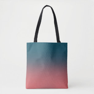Mörk Teal och rosa av skarp korall Tygkasse