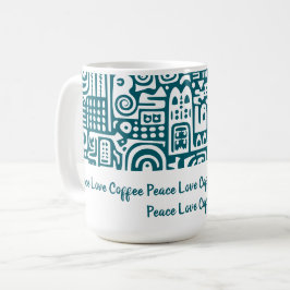 Mörk - teal och vit docka 1 av 4 kaffemugg