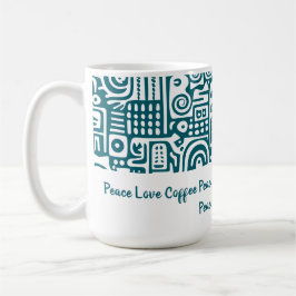 Mörk - teal och vit docka 1 av 4 kaffemugg