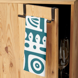 Mörk - teal och vit docka 1 av 4 kökshandduk