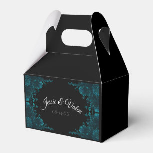 Mörk Teal Ro Bröllop Gable Favoritbox Presentaskar