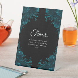 Mörk Teal Ro Wedding Favors Sign