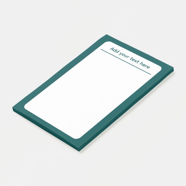 Mörk Teal Solid Färg Anpassningsbar Post-it Block (Vinklad)