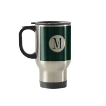 Mörk Teal Streck, enkelmonogram Mugg