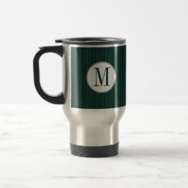 Mörk Teal Streck, enkelmonogram Mugg